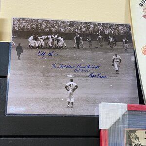 Real Signed Bobby Thomson Ralph Branca The Shot Heard 'Round The World Autograph